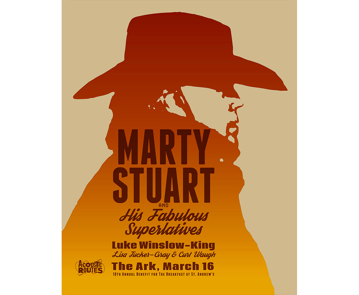 Marty Stuart concert poster letterpress